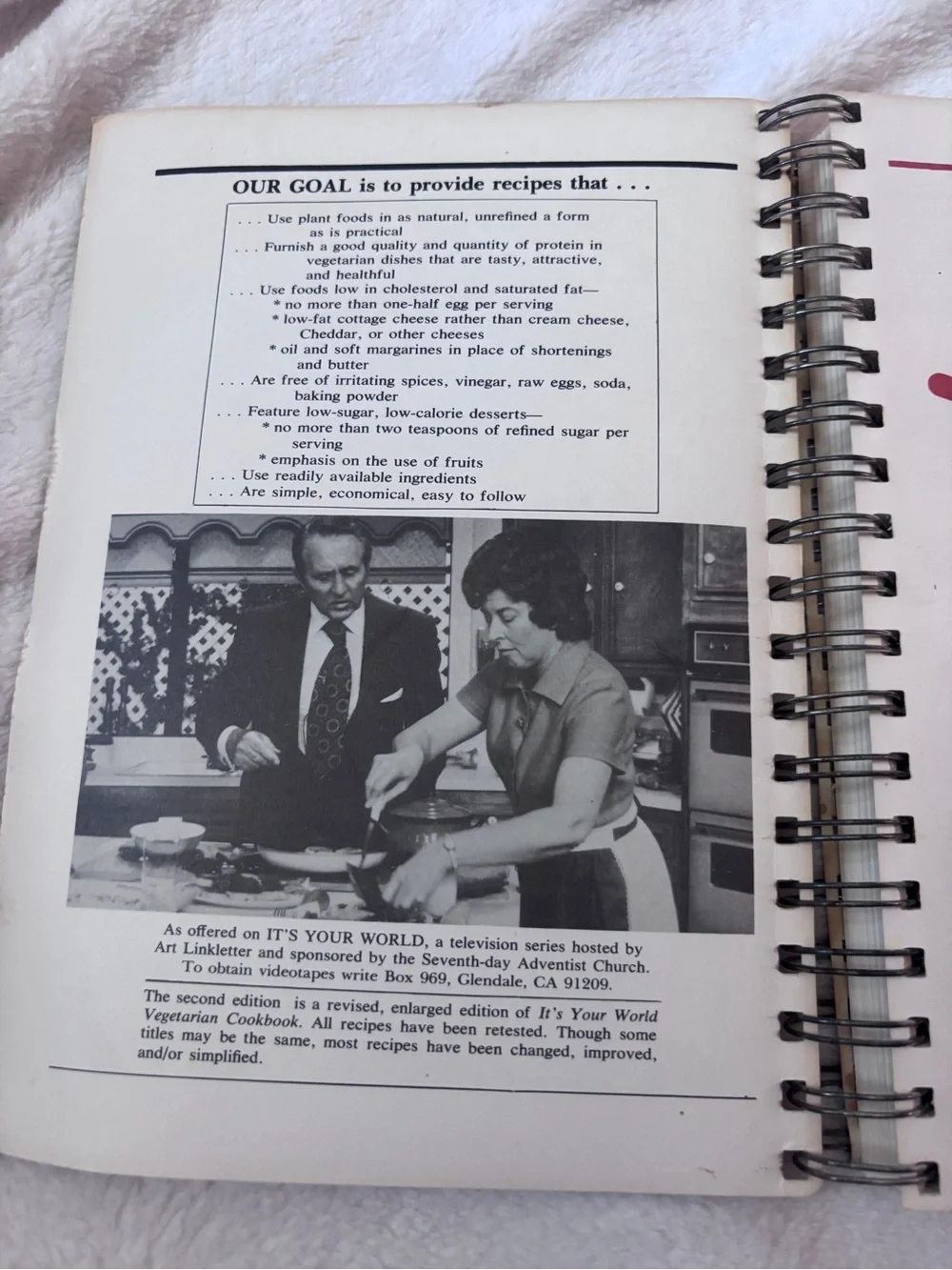 Vintage It's Your World Vegetarian Cookbook Enlarged Second Edition Retro